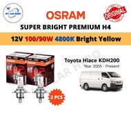 OSRAM Super Bright Premium H4 Halogen Headlamp Bulb (2pcs) 12V 100/90W for Toyota Hiace (KDH200) (Ye
