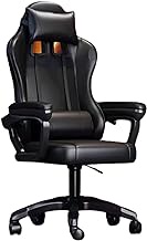 YVYKFZD Gaming Chair, Ergonomic Computer Chair with Footrest, PU Leather High Back Office Chair, 360°Swivel Adjustable Desk Chair, Supports 330 lbs (Color : Black)