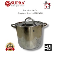 Supra Stainless Steel Pan 16 Qt Stock Pot 28cm Sus 430 Horekaru impact Buttom Pan