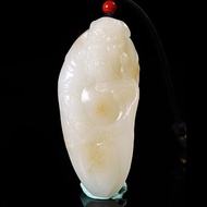 秒殺價 天然新疆和田玉羊脂玉關公武財神吊墜手把件 玉質細膩溫潤