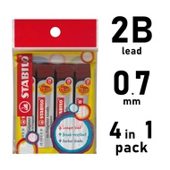 STABILO | MECHANICAL PENCIL LEAD | HI-POLYMER LEAD (0.7mm - 2B lead) ( 4 in 1 Pack "320842B" )