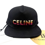 Celine Triomphe 2AUW9641M Baseball Cap Cotton Black 1