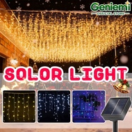 5M216LED Solar/Plug Curtain Lights Fairy String Lights Outdoor Waterproof Christmas Lights Garden