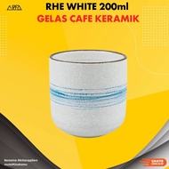 EP024 RHE White 200ml Ceramic Cafe Glass