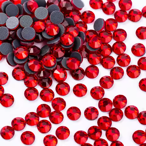 SS4-SS30 Multi-color Red Crystal Hot Fix Rhinestone Crystal Super Glitter Hot Fix Strass Iron On Rhi