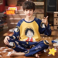 ∈☞ baju tidur budak lelaki 6-16 years old Piyama kartun baju tidur remaja Spring and autumn new stud