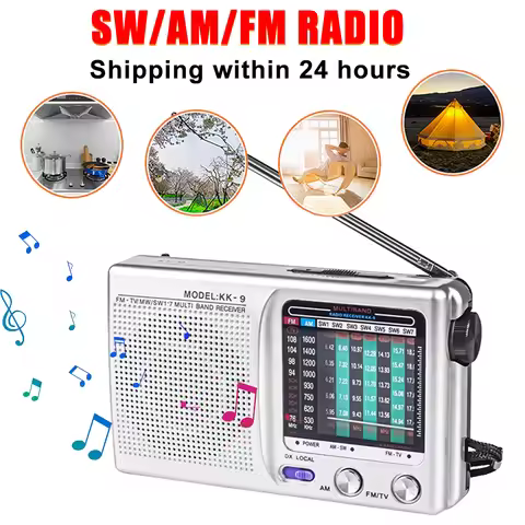 Portable Mini Radio Battery Operated Radio FM AM Emergency Digital Radio Telescopic Antenna SW/AM/FM