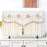 【In Stock】32-85 Inch Lace TV Cover | Polyester Double-Layer Floral Print | No Need to Remove Dust Pr