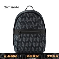 Samsonite backpack men's and women's fashionable backpack casual simple computer bag 14-inch retro printed schoolbag nu4