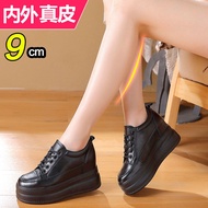 《819》Pure Leather Small Height Increasing Womens Shoes 8cm Height Increasing Genuine Leather Breatha