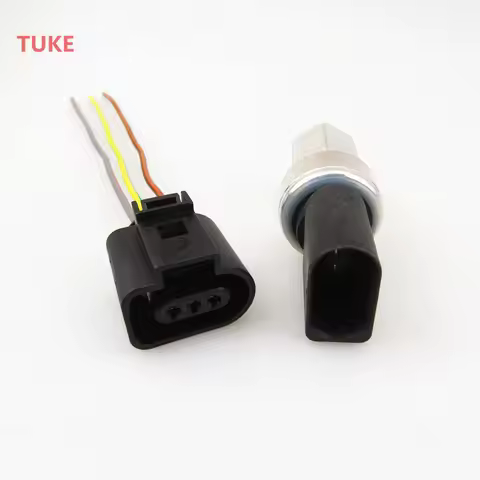 RWSYPL Car A/C Air Condition Pressure Sensor Switch + Connection plug For Golf MK4 Bora Caddy A3 Q7 