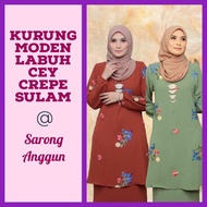 BAJU KURUNG MODEN LABUH CEY ITALIAN CREPE SULAM @ Sarong Anggun