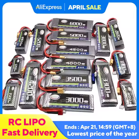 RC Lipo Battery 2S 3S 4S 5S 6S 2200 3300 3500 4200mAh 7.4V 11.1V 14.8V 18.5V 22.2V for Racing Airpla