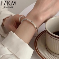 17KM Simple Opening Adjustable Bangle for Women Rose Gold Silver Bracelet Jewelry Accessories