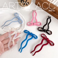 2024 New Ballet Style Bow Hairpin Sweet Girl U-shaped Hairpin Women Back of The Head Bun Hairpin Ver