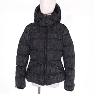 全新☆MACKAGE 11542225-4A MADALYN-FLP Logo 五金配件 人字紋連帽羽絨外套 黑白 M 碼 含衣架 正品女款