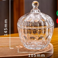 Glass jam bowl, jam jar, luxurious diamond-patterned glass confectionery