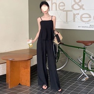 Set Bộ Đồ Nữ Áo 2S Cúp Ngực Dáng Xòe Phối Quần Suông Dáng Dài Tone Màu Basic Pastel Vintage Dạo Phố