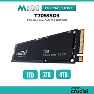 CRUCIAL INT SSD T705 1TB PCIE GEN 5 X4 NVME M.2 2280 INTERNAL SOLID STATE DRIVE (T705SSD3) - 1TB / 2