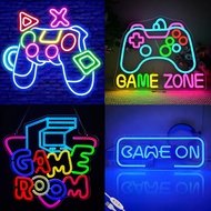 Game On Neon Sign Game Room Game Zone Neon Sign Light USB Dimmable LED Neon Light for Man Cave Gamer