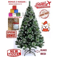 HIJAU 1.5 Meters Green Snow White Christmas Tree Snow Height 5 feet 5S 150 CM Large 150CM 1.5M M 4aa