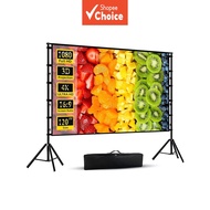 A Projector Screen With Stand, Soft Grey, Wrinkle-Free, Anti-Light, 160° Viewing Angle, 84-120 Inche