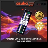 Kingston DDR3/DDR3L 1600Mhz 4GB / 8GB PC Value Ram (KVR16N/LS/S)