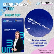 Cetak Custom Print UV DESAIN ID CARD BUMN NAME TAG PVC RFID E-TOLL - Emoney Mandiri, Emboss Doff