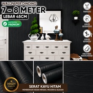 Black Wood Grain Wallpaper 7m to/d 8m x 45cm