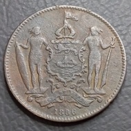 Koin Kuno 1 Cent British Borneo 1886