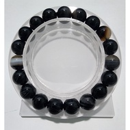 9mm Black Botswana Agate Crystal Bracelet