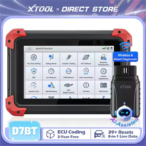 XTOOL D7BT D7 V2.0 Bluetooth Diagnostic Tool Automotive Scanner OBD2 Scanner Bidirectional Scan Tool