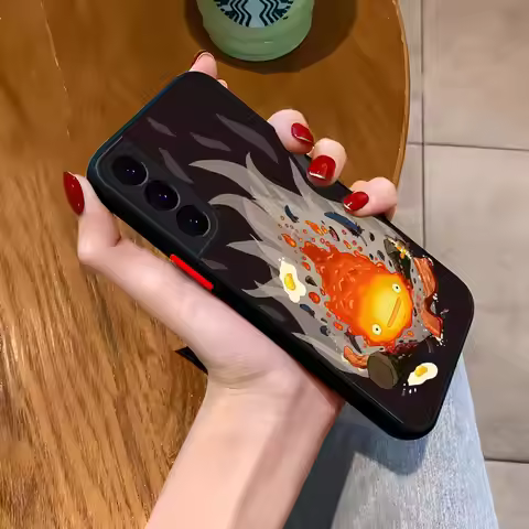 Howls Moving Castle Studio Ghibli Phone Case For Samsung S25 S22 S24 S23 S21 FE Plus Ultra Skin Feel