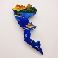 3D Fiber Souvenir Country Fridge magnet CORFU Greece Refrigerator Sticker