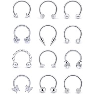 Lcolyoli Septum Rings 16G Surgical Steel Septum Jewelry Smiley Piercing Jewelry Daith Rook Earrings 