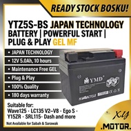 YTZ5S BATTERY BATERI WAVE125 LAGENDA110 115 EX5 NO STARTER LC135 V2-V6 LAGENDA FI SRL115 Y15 Y15ZR E
