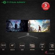 TITAN ARMY 49" Curved VA DFHD 144Hz HDR400 99%sRGB USB-C Adaptive Sync Ultrawide 32:9 Gaming Monitor