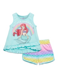 Disney Princess Moana Belle Minnie Mouse Nightmare Before Christmas Tank Top and French Terry Shorts