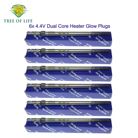 6x 4.4V Dual Core Heater Glow Plugs For Kia Borrego Mohave 3.0 CRDi 4WD 2008-2015 36710-3A000 367103