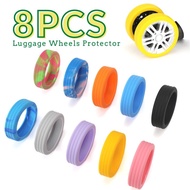8pcs Silicone Luggage Wheel Protector Cover Reduce Noise Travel  Suitcase Wheels Rubber Ring Accessories