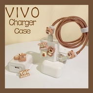 VIVO Charger Case Charging Cable Protector Cute Cartoon Brown Bear Charger Protector Cover Compatible for Vivo 10w/18w/33w/44w/55w/66w