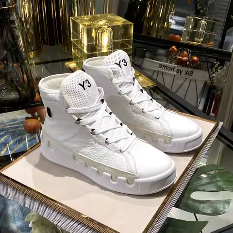 European Fashion Casual Shoes Men High-top Sneaker Boots Cowhide Comfortable Leather Ankle Boots Lac