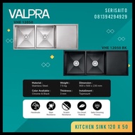 Kitchen Sink Valpra 120X50 Cm / Bak Cuci Piring Stainless 12050 Double