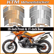 For KTM Mags Stickers Motorcycle Wheel Hub Decorative Stickers Reflective Waterproof 19 Inch Front&1