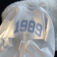 Po floret Sweater OversizeSweatshirts 1989 Classic Digital Women's Sweater Korean Style Crewneck