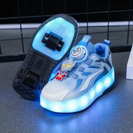 [Roller Skates]Rampage Light Shoes Fashion Kids Wheel Shoes Night Walking Sports Shoes Boys And Girl