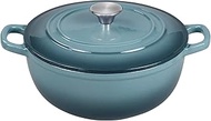 Slateblue Enameled Cast Iron Dutch Oven, 3.8 Qt, Round, with Lid