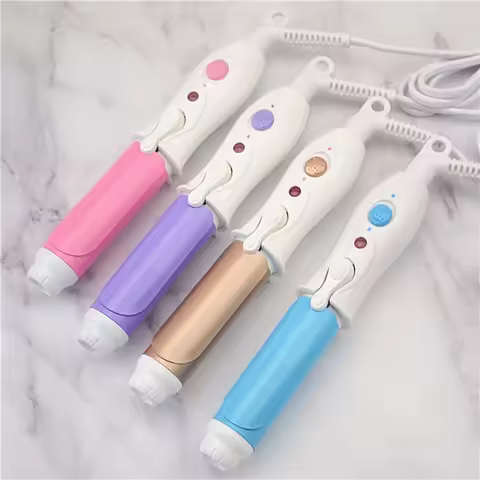 110-240V Portable Travel Electric Mini Hair Curler Curling Iron Fast Small Tourmaline Ceramic Wavy T