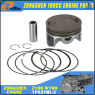 ลูกสูบและชุดแหวนลูกสูบ62มม. สำหรับรถจักรยานยนต์สำหรับ ZongShen ZS 190cc Z190 W190เครื่องยนต์1P62YML-