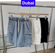 QUẦN SỌT SHORT LỬNG JEAN NAM CHẤT BÒ XANH LƯNG THUN TÚI HỘP PHONG CÁCH HOT TREND - DUBAI FASHION